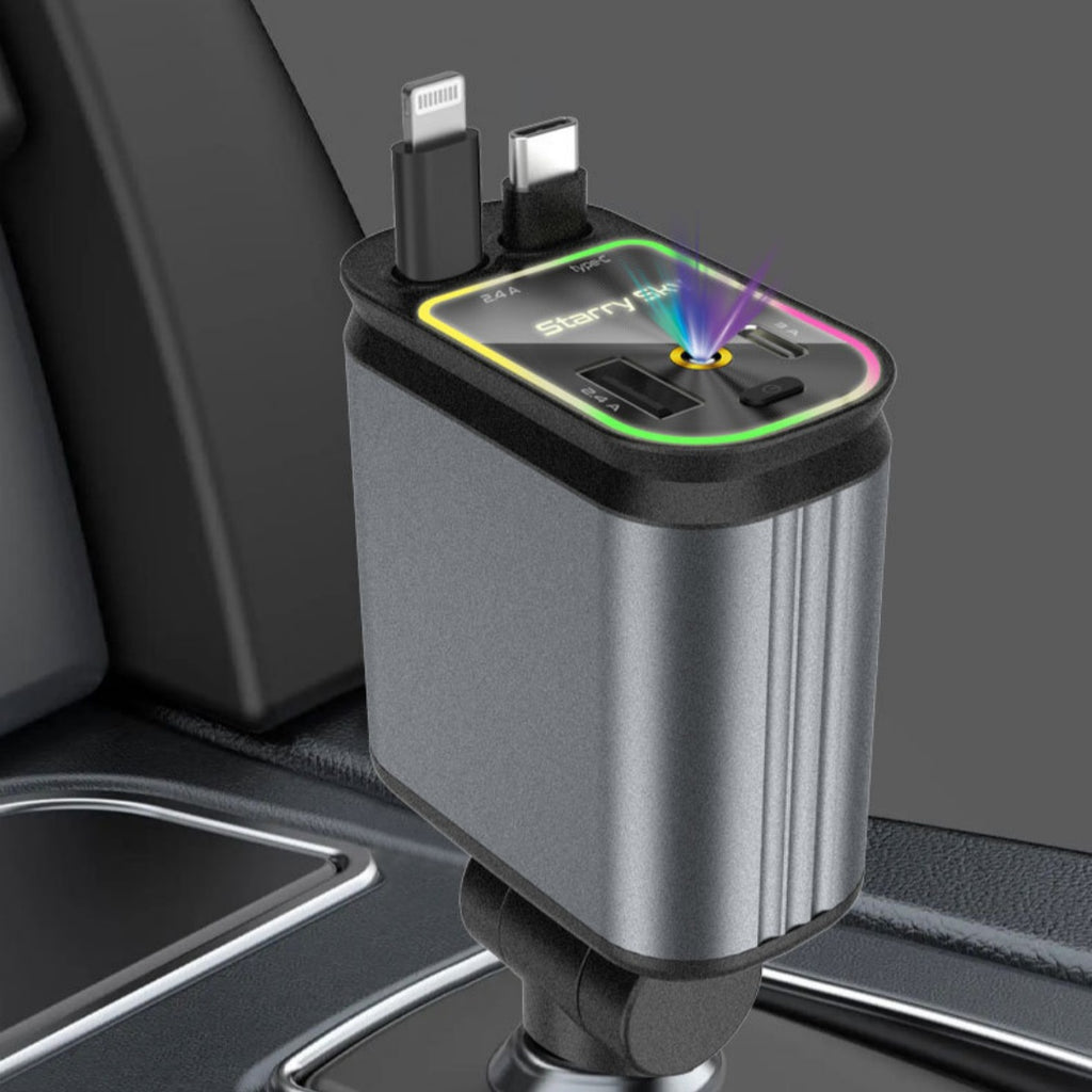 4-in-1 Retractable Car Charger