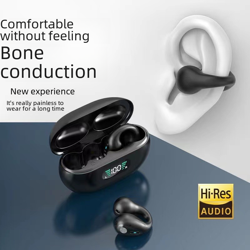 TWS Open-Ear Wireless Earbuds with Charging Display