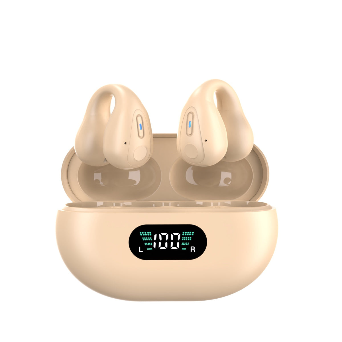TWS Open-Ear Wireless Earbuds with Charging Display