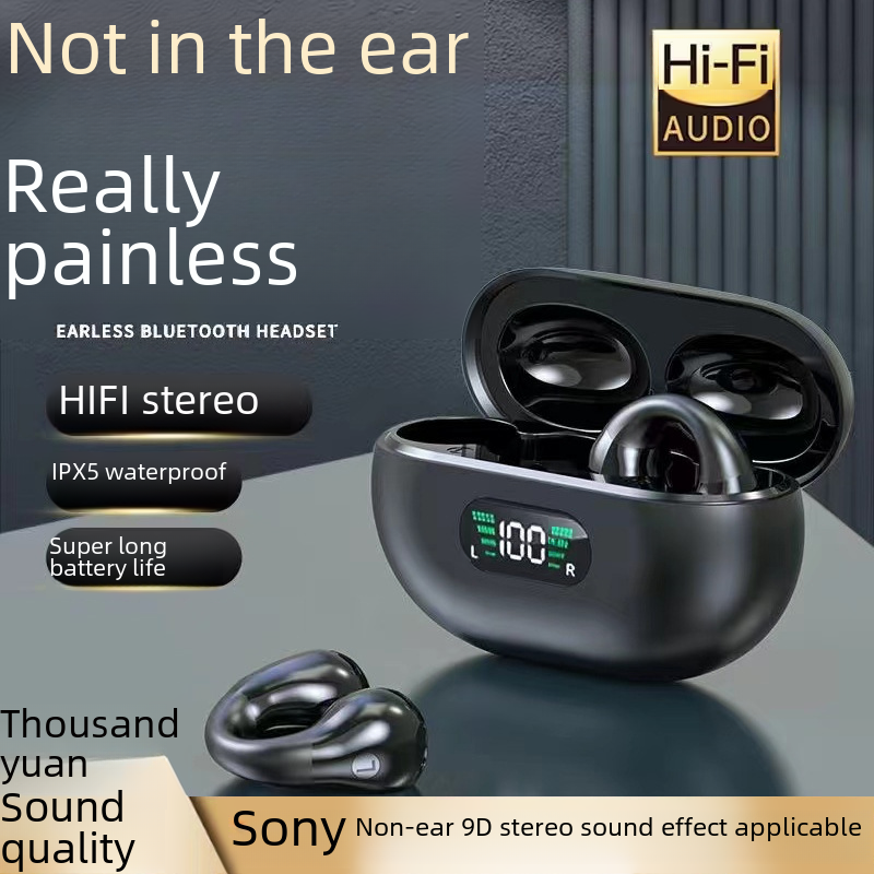 TWS Open-Ear Wireless Earbuds with Charging Display